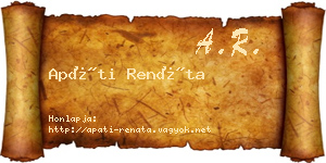 Apáti Renáta névjegykártya